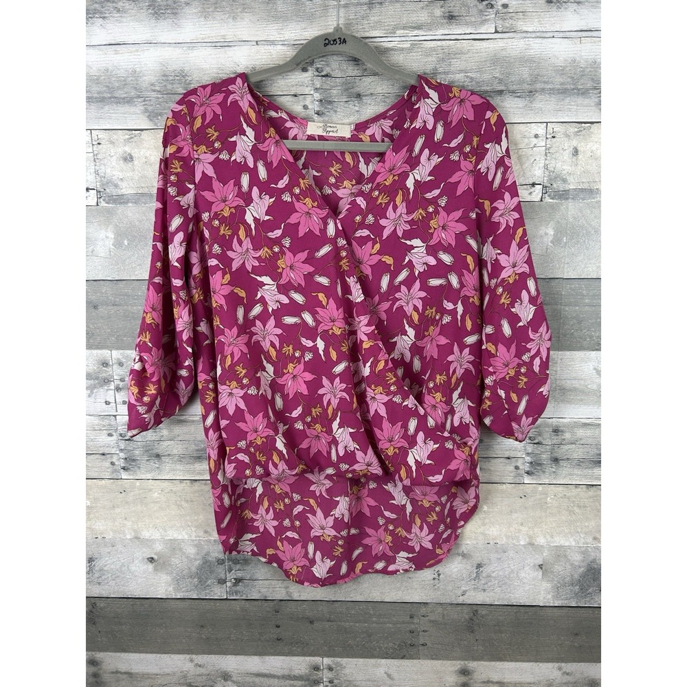Beacon Apparel Women's Small High Low 3/4 Sleeve Blouse M